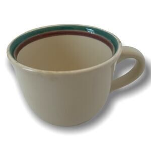 Pfaltzgraff Juniper Pattern Tea Cup Mug 2 5/8"h Handled Teal Purple Stripe